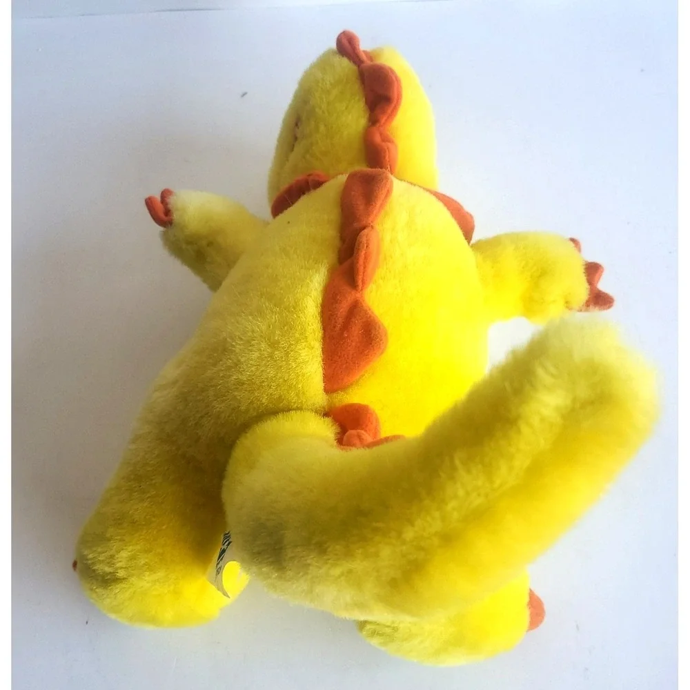 Yellow Dinosaur Dragon Plush‎ Stuffed Animal Malibu Fun rare HTF